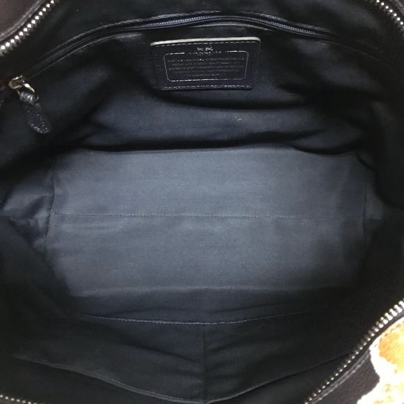 COACH Black Rainbow Floral City Zip Tote Purse Shoulder Hand Bag, Creed  # 37266 - Picture 11 of 14